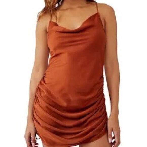 NWT Free People Day To Night Adjustable Slip Dress in Cinnaber. Size XXS. - Picture 4 of 9